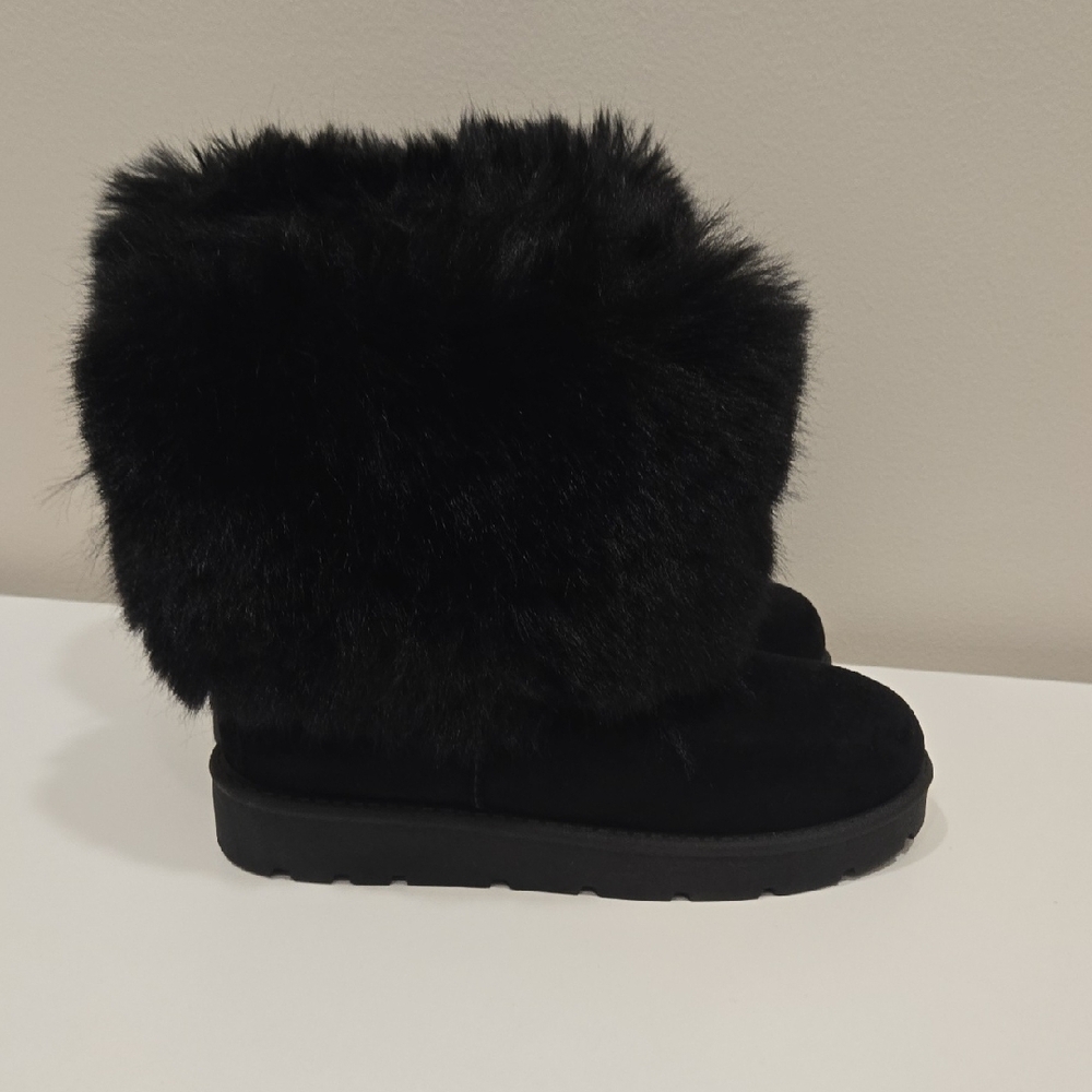 Rouge Helium Black Winter Fur Boots **NWOT** - Picture 5 of 10